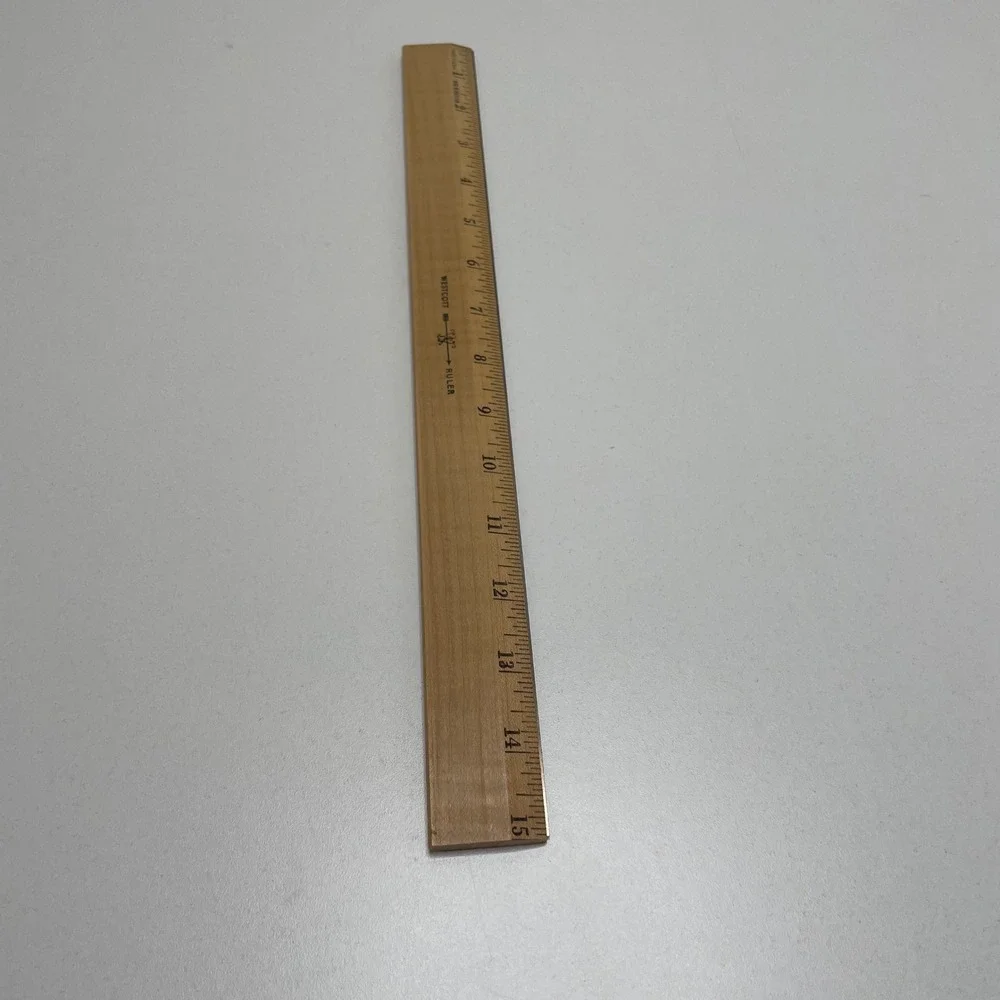 Westcott 15 Inch Wood Ruler with Metal Edge R501-15 Made in USA Vintage Style